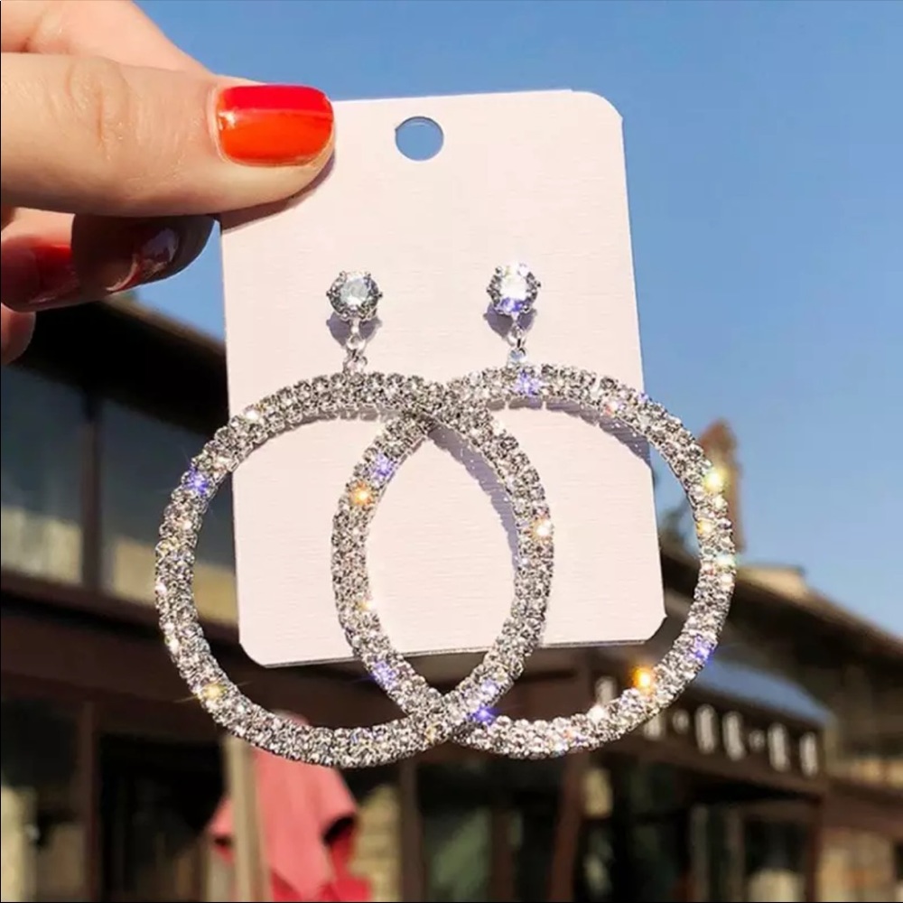 New fashion rhinestone shiny earrings